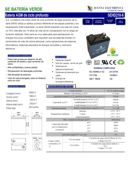 Bateria Seca AGM 12V 12Ah ES12-12NET - Suconel, Tienda electrónica